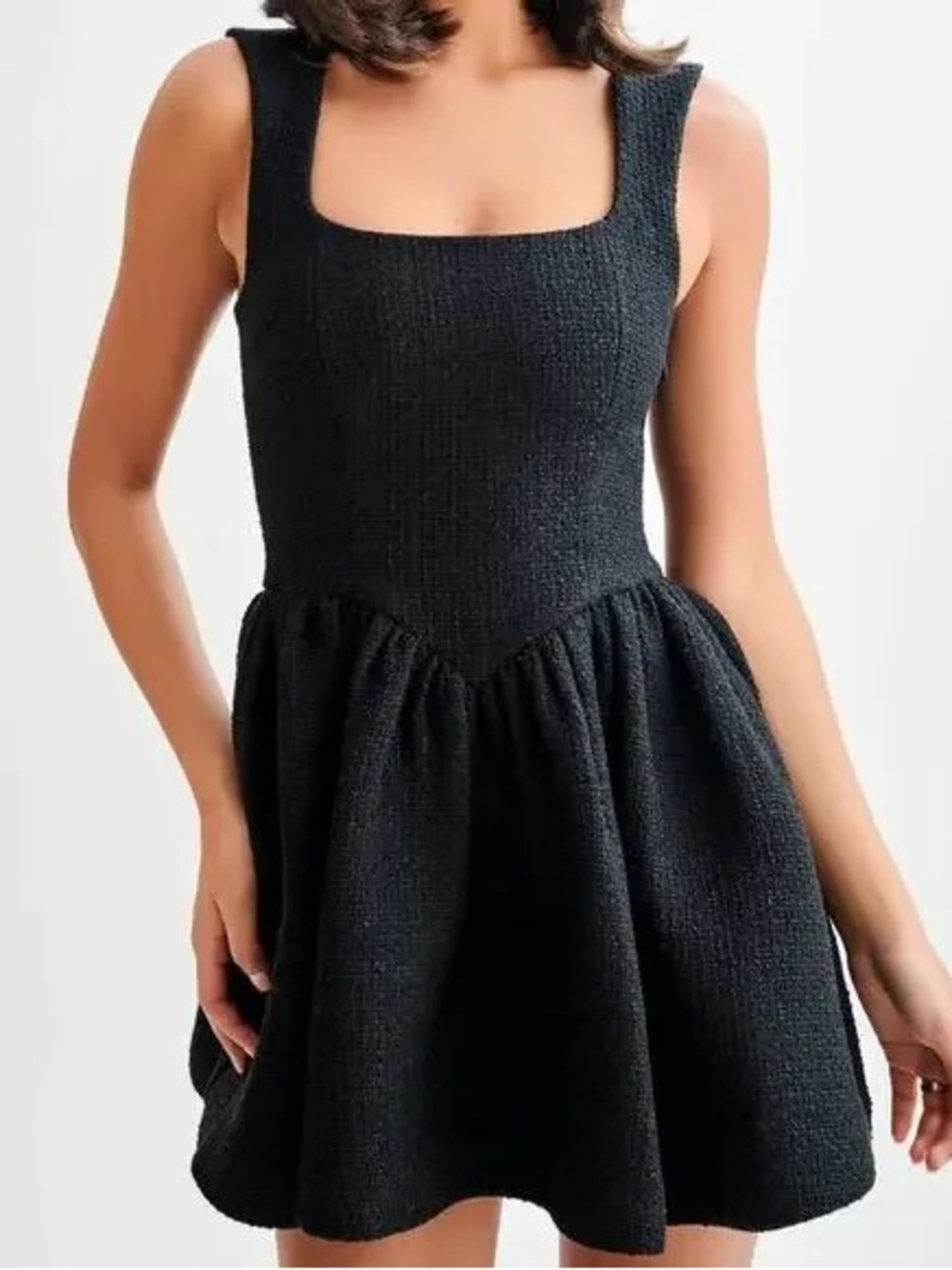 Meshki Jennifer boucle black mini dress size small